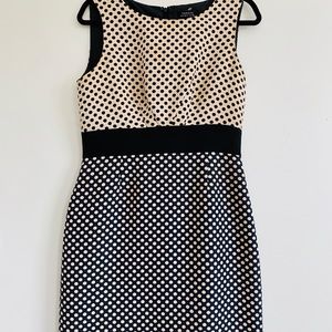 Black and cream white dress